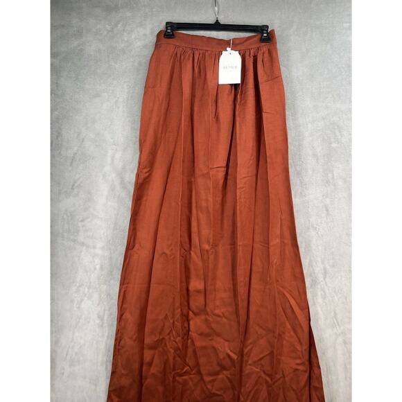 Rumer The Label Roam Maxi Skirt Size Small Brown Side Slit - Picture 4 of 13